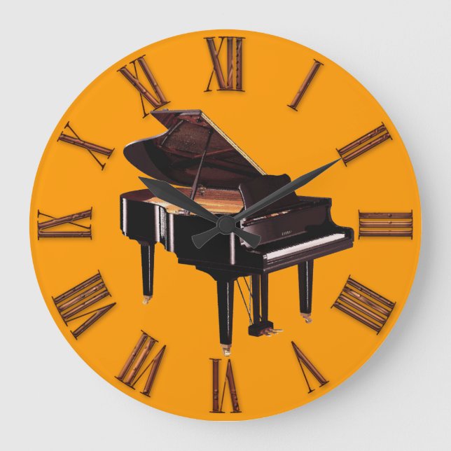 Relógio Grande Grand Piano Music-Lover's Wall Clock (Frente)