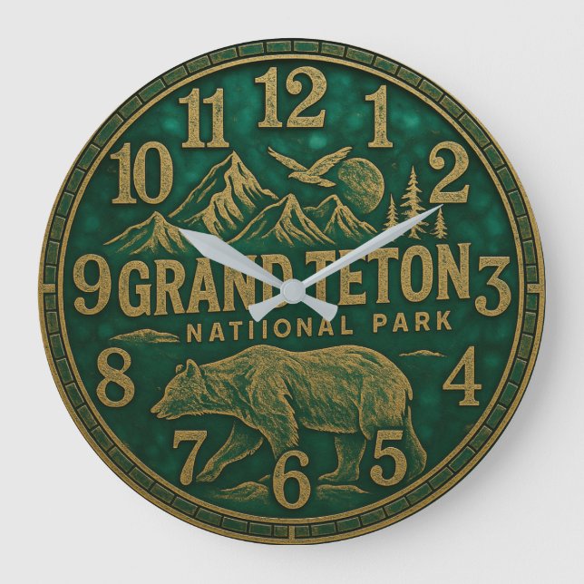 Relógio Grande Grand Teton National Park Bear & Mountain (Frente)