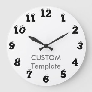 Relógio Grande Grande 10,75" feito sob encomenda GLOBOS OCULARES