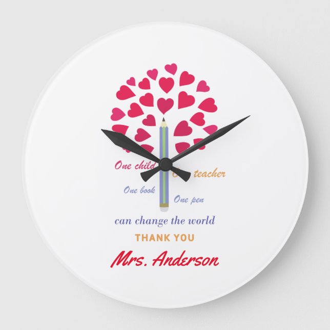 Relógio Grande Grande Lápis/Apreciação do Professor (Frente)