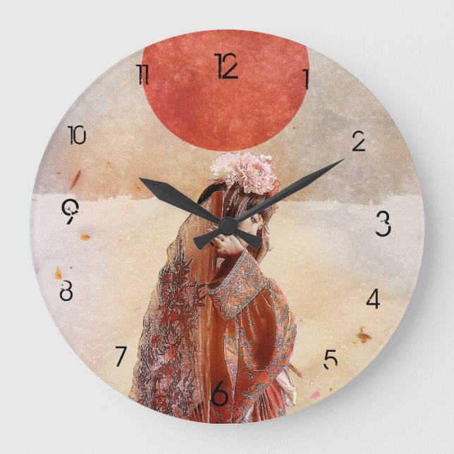 Relógio Grande Grande pulso de disparo redondo de Sukiyaki com (Frente)