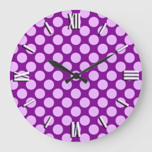 Relógio Grande Grandes pontos retrógrados - orquídea e roxo