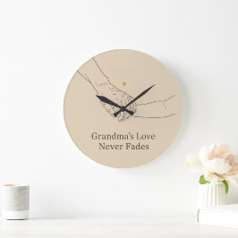 Relógio Grande Grandma's Love Never Fades | Minimalist Family Ill