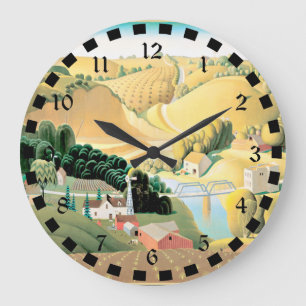 Relógio Grande Grant Wood - Stone City, Iowa, belas artes