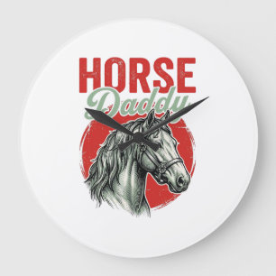 Relógio Grande Grave Vintage de Cavalo Pai