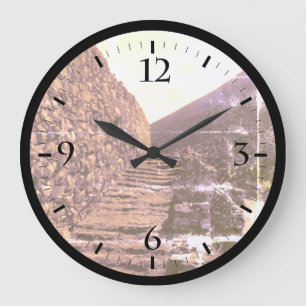 Relógio Grande Grécia Vintage Atenas Mycenae Canvas real das esca