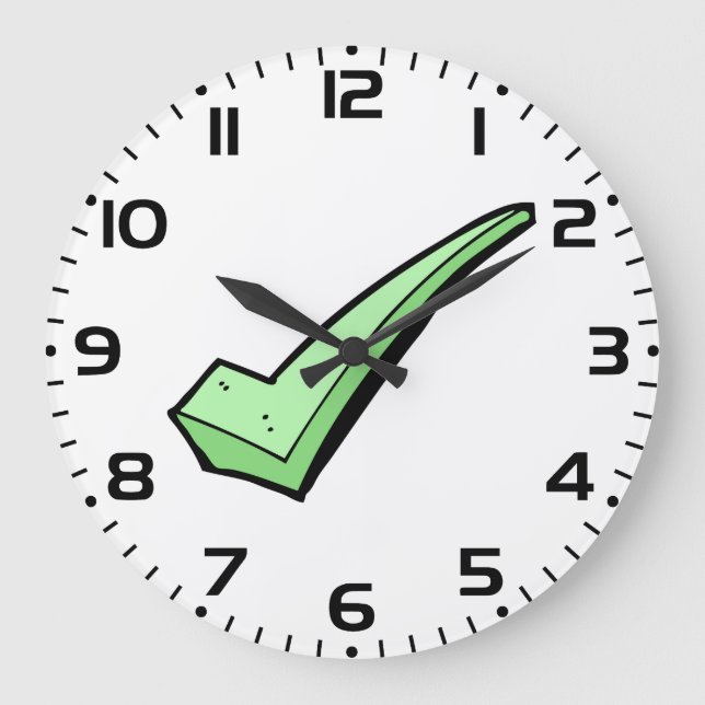 Relógio Grande Green Check Mark Tick Symbol (Frente)