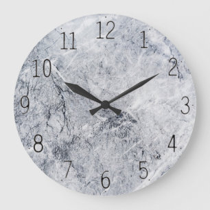 Relógio Grande grey marble wall clock