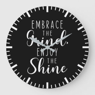 Relógio Grande Grind e Shine, Gym, Hustle, Success, Inspire