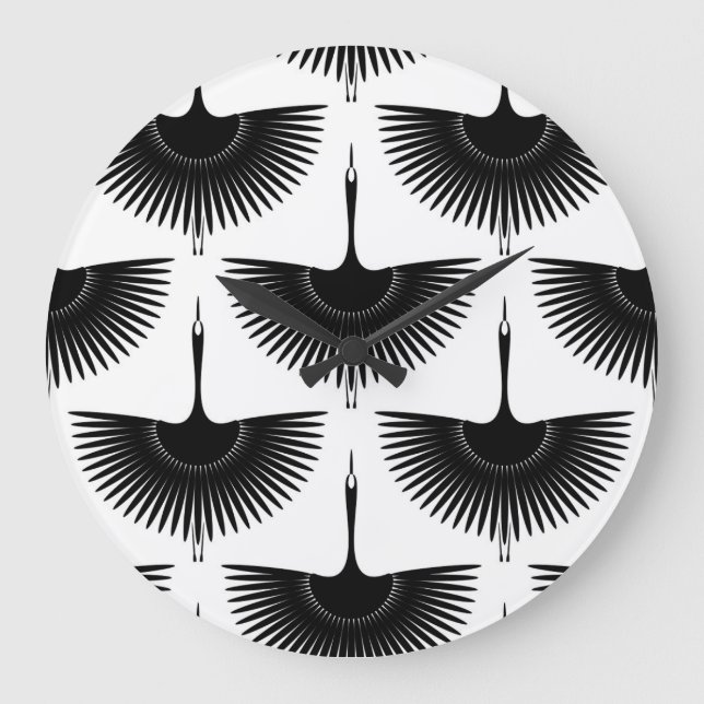 Relógio Grande Grua Graciosa: Padrão de Pássaro Oriental (Frente)