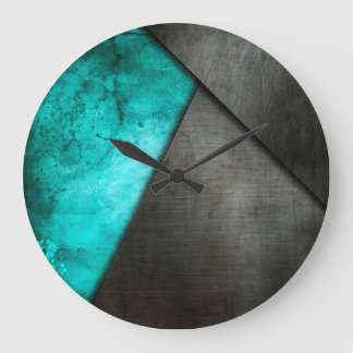 Relógio Grande Grunge Turquoise Metal Round Clock