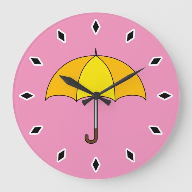 Relógio Grande Guarda-chuva Amarelo (Frente)