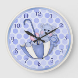 Relógio Grande Guarda-chuvas Azul - Personalizar