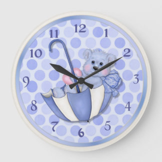 Relógio Grande Guarda-chuvas Azul - Personalizar