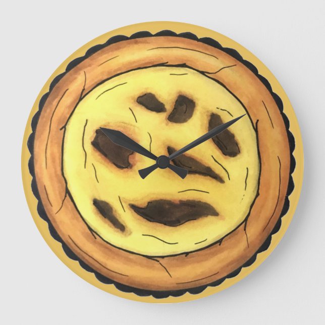 Relógio Grande Guardião português Ovo Tart Pastel Pastéis de Nata (Frente)