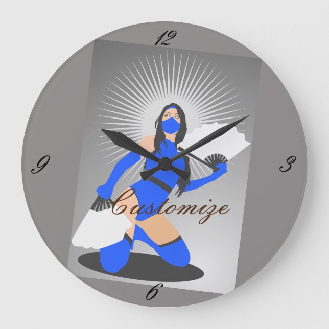 Relógio Grande Guerreira mascarada Princesa Thunder_Cove (Frente)