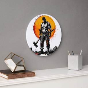 Relógio Grande guerreiro barbárie fantasia medieval força do humm