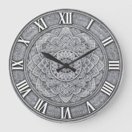 Relógio Grande Guilloché Roman Numeral  — Luxury Engraved pattern