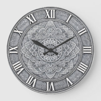 Relógio Grande Guilloché Roman Numeral — Luxury Engraved pattern