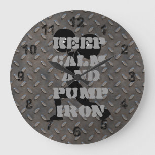 Relógio Grande GYM HOME GYM Keep Calm and Pump iron Fitness