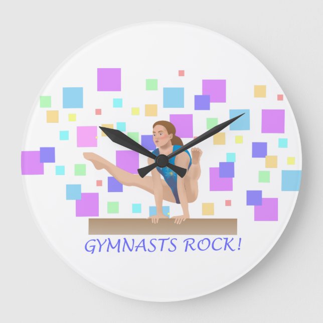 Relógio Grande Gymnasts Rock! Feixe de saldo (Frente)