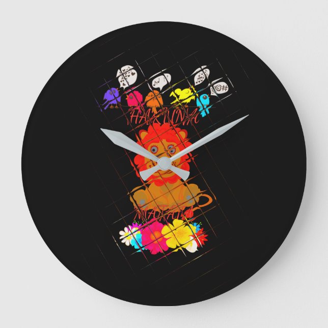 Relógio Grande Hakuna Matata cute baby lion king design (Frente)