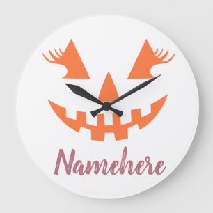 Relógio Grande Halloween da Girly Jack O Lanterna Pumpkin Persona