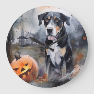 Relógio Grande Halloween Greater Swiss Com Abóboras Assustador
