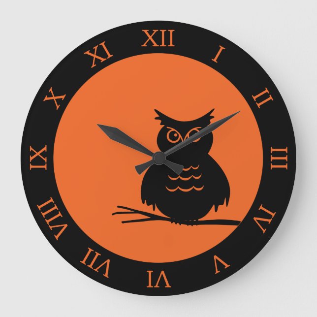 Relógio Grande Halloween Hoot Owl (Frente)