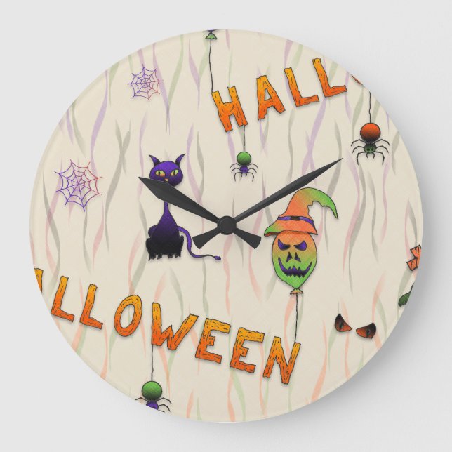 Relógio Grande Halloween Illustrations (Frente)