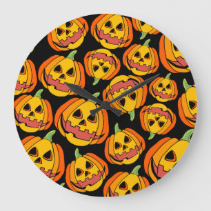 Relógio Grande Halloween Pumpkin: Símbolo de outono de Vintage