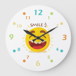 Relógio Grande Happy Emoticon Acrylic Wall Clock