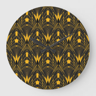 Relógio Grande Harmonia Geométrica: Design de Ornamento Digital