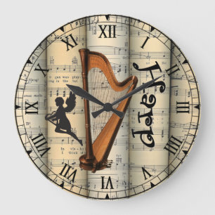 Relógio Grande Harp ~ Roll Vintage Sheet Music ~ Único ~