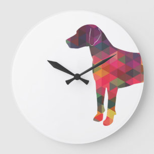 Relógio Grande Harrier Dog Colorful Geométrico Patterna Silhouett