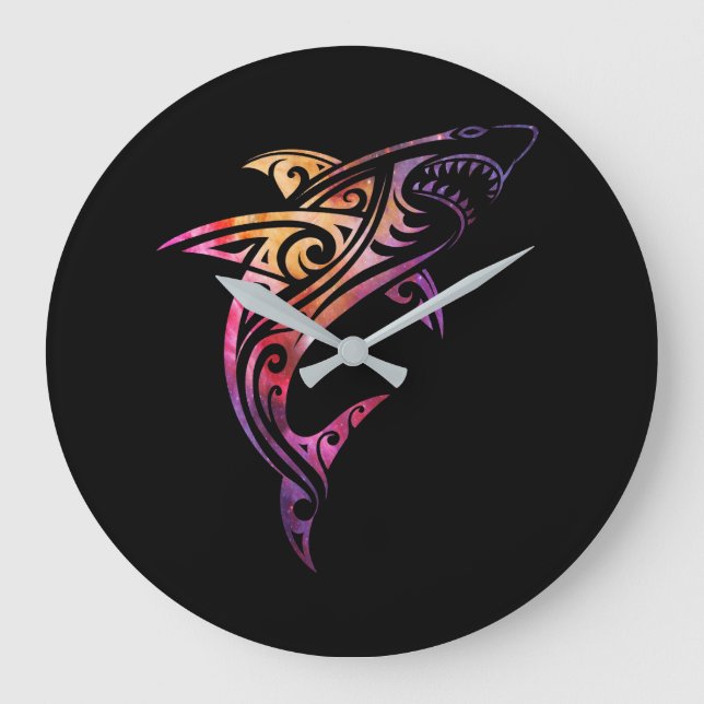 Relógio Grande Hawaii Mano Tribal Shark Lover (Frente)