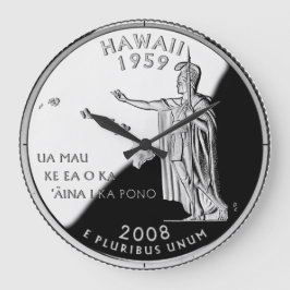 Relógio Grande Hawaii State Faux Quarter Clock