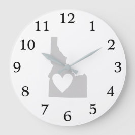 Relógio Grande Heart Idaho Shape Heart Love Idahoan Adore Idahoer