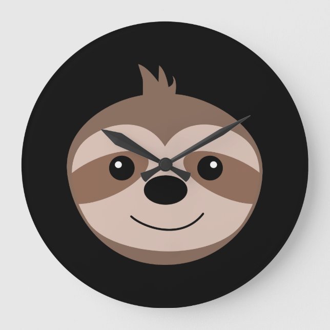 Relógio Grande Hermoso oso perezoso sonriente (Frente)