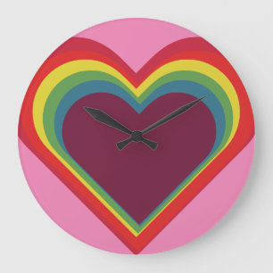 Relógio Grande Herz Angelilli Heart - Rainbow Colors - Regenbogen
