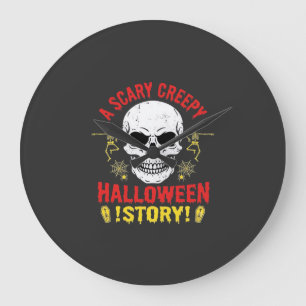 Relógio Grande História Assustadora de Halloween Desenho de Cavei