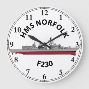 RELÓGIO GRANDE HMS NORFOLK - TIPO 23 CLOCK GRANDE