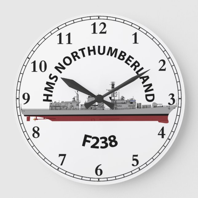 RELÓGIO GRANDE HMS NORTHUMBERLAND - F238 - TIPO 23 CLOCK GRANDE (Frente)