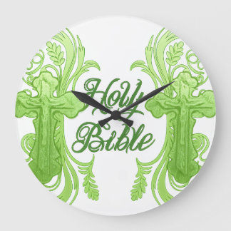 Relógio Grande Holy Bible Wall Clock – Christian Green