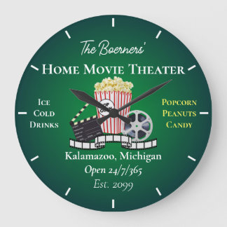 Relógio Grande Home Movie Theater Popcorn Clapperboard Film Round
