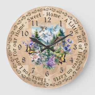 Relógio Grande Home Sweet Home Obrigado Lord Wall Clock