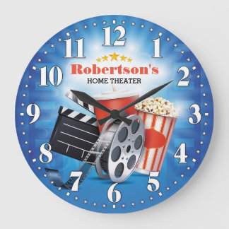 Relógio Grande Home Theater Cinema Personalizável Wall Clock
