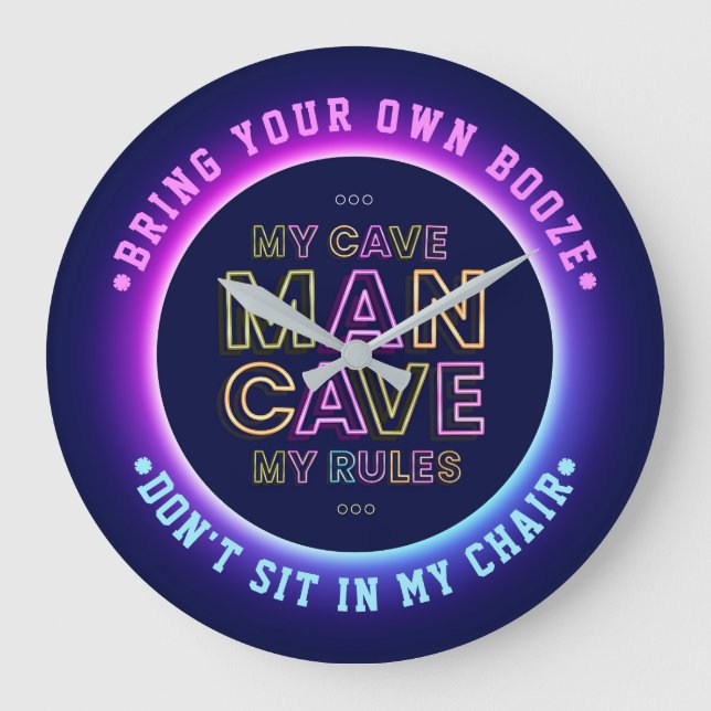 Relógio Grande Homem Caverna Minha Caverna Minhas Regras Trazem S (Frente)