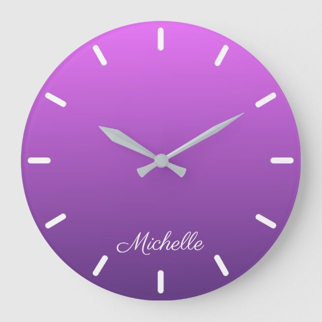 Relógio Grande Homem roxo personalizado (Frente)