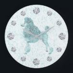 Relógio Grande Hora de Diamante de Poodle de Gelo Azul<br><div class="desc">Coleção de Poodle de Leonbience. Tem dúvidas ou precisa de ajuda para localizar um produto que corresponda a um conjunto? Envie-me uma mensagem leonbience@rogers.com</div>